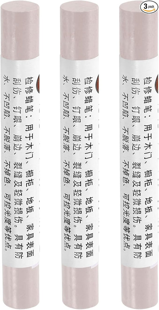 uxcell Furniture Repair Crayons, 3Pcs - Wood Wax Filler Stick, Furniture Markers Touch Up - for Scratches Holes Tables Desks Wooden Floors Cover Ups, Cedar Wood