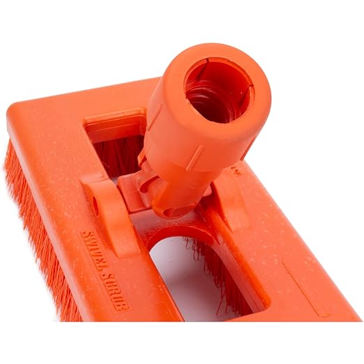 SPARTA 3638831EC24 Polyester Rectangle Scrub Brush, Floor Brush, Cleaning Brush With Swivel Head For Cleaning, 8 Inches, Orange