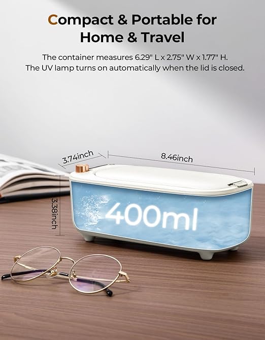 Ultrasonic Jewelry Cleaner with UV – 47kHz Ultrasonic Cleaner Machine with 4 Cleaning Modes for Jewelry, Eyeglasses, Watch Strap, Dentures, Retainers & More – Ivory