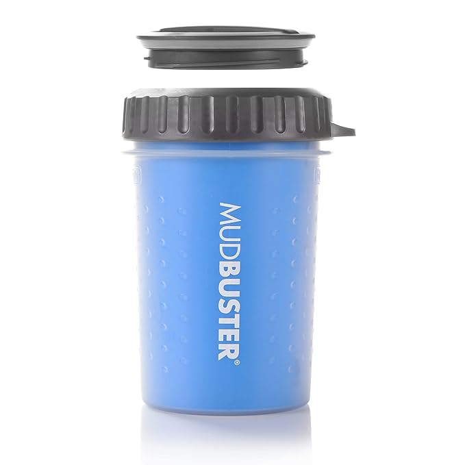 Dexas Lidded MudBuster Portable Dog Paw Cleaner, Medium, Pro Blue