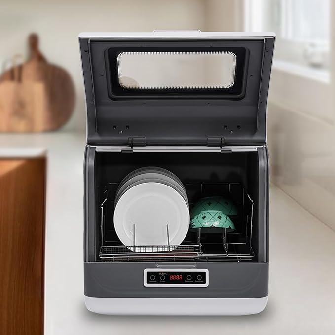 Portable Dishwasher Countertop,Portable Mini Dishwasher with 5L Built-in Water Tank for Apartments& RVs,Compact Dishwashers with 5 Washing Programs,High-Temp& Air-Dry Function (17.72*15.75*17.32in)