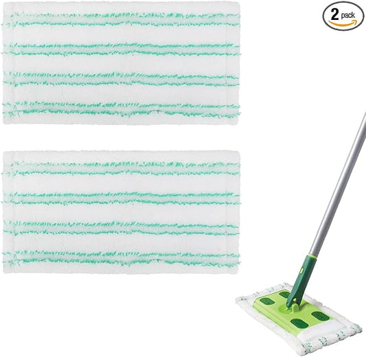 Microfiber Mop Pads Replacement for Quick Shine Hard Surface Floor Polish Mop: Washable & Reusable Pad,Wet Dry HardFloor Cleaning Refills Pad（2 Pack）