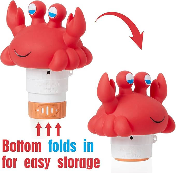 XY-WQ Crab Chlorine Floater for 1" Tab ONLY, Mini Floating Pool Chlorine Dispenser