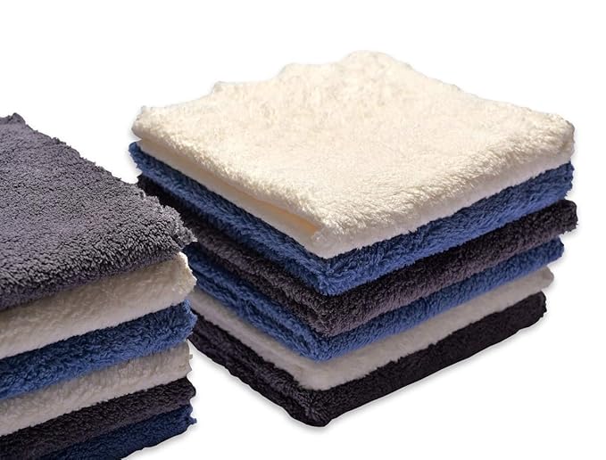 Kyapoo Baby Washcloths 12 Pack 12x12 Inches Microfiber Coral Fleece Extra Absorbent and Soft for Newborns, Infants and Toddlers-3