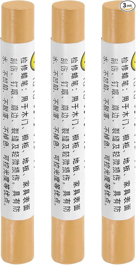 uxcell Furniture Repair Crayons, 3Pcs - Wood Wax Filler Stick, Furniture Markers Touch Up - for Scratches Holes Tables Desks Wooden Floors Cover Ups, Log