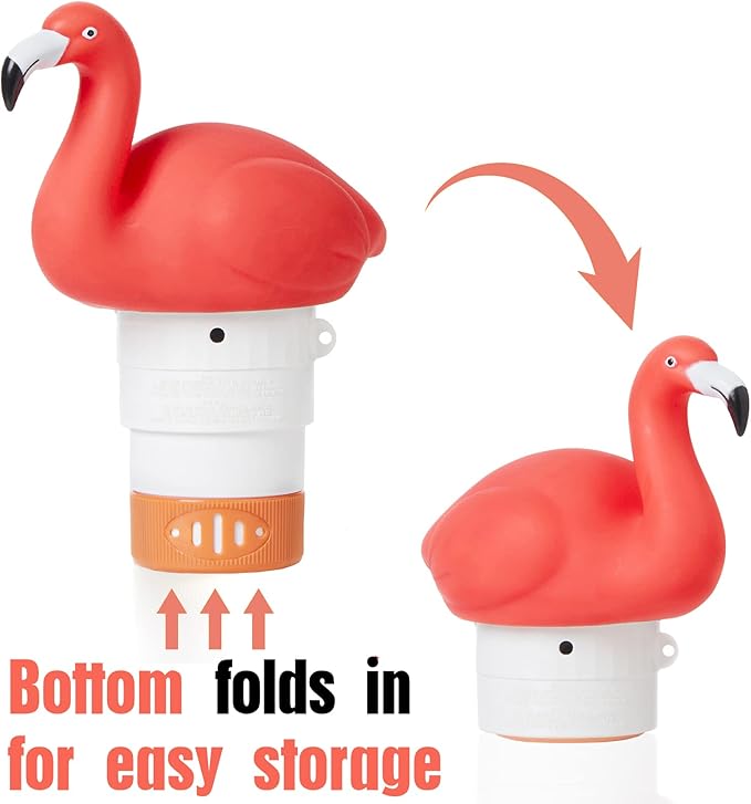 XY-WQ Flamingo Chlorine Floater for 1" Tab ONLY, Mini Floating Pool Chlorine Dispenser