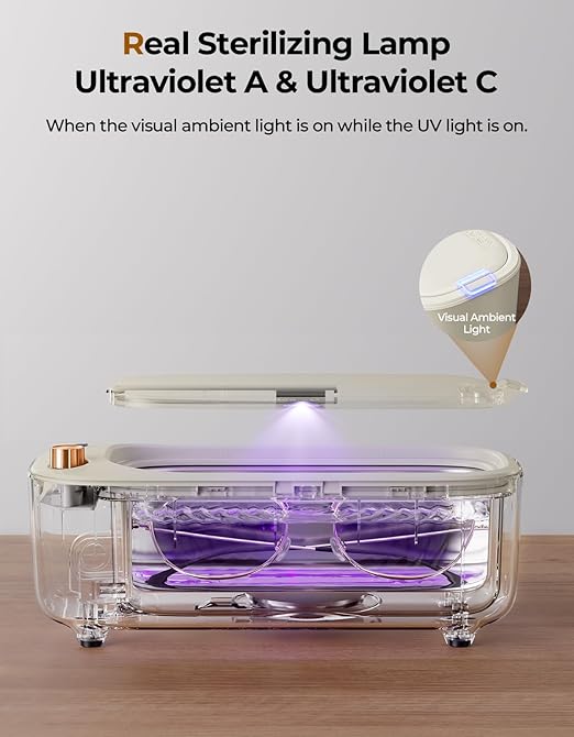 Ultrasonic Jewelry Cleaner with UV – 47kHz Ultrasonic Cleaner Machine with 4 Cleaning Modes for Jewelry, Eyeglasses, Watch Strap, Dentures, Retainers & More – Ivory