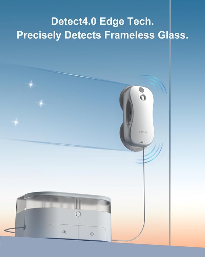 S9PRO Window Cleaning Robot,Window Cleaner Robot with Portable Station Suitable for Stubborn Stains Intelligent Path Planning Automatic Dual Water Spray Edge Detection