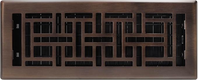 Decor Grates (4-Pack) AJH412-RB Oriental Floor Register, 4x12 Inches, Rubbed Bronze Finish