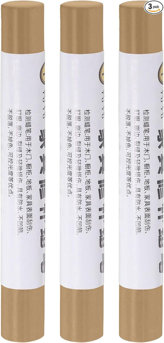 uxcell Furniture Repair Crayons, 3Pcs - Wood Wax Filler Stick, Furniture Markers Touch Up - for Scratches Holes Tables Desks Wooden Floors Cover Ups, Natural Cherry Brown
