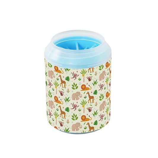Dog Paw Cleaner Cups for Dogs Pets Foot Washer Paw Scrubber for Medium Small Cats Dogs Cleaning Cup Jungle Animal