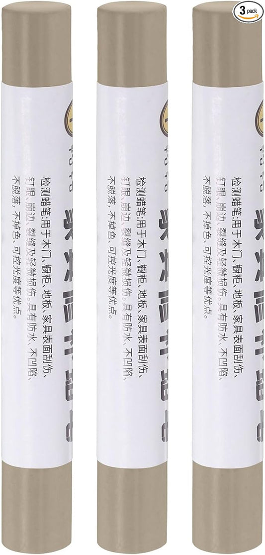 uxcell Furniture Repair Crayons, 3Pcs - Wood Wax Filler Stick, Furniture Markers Touch Up - for Scratches Holes Tables Desks Wooden Floors Cover Ups, White Cloth