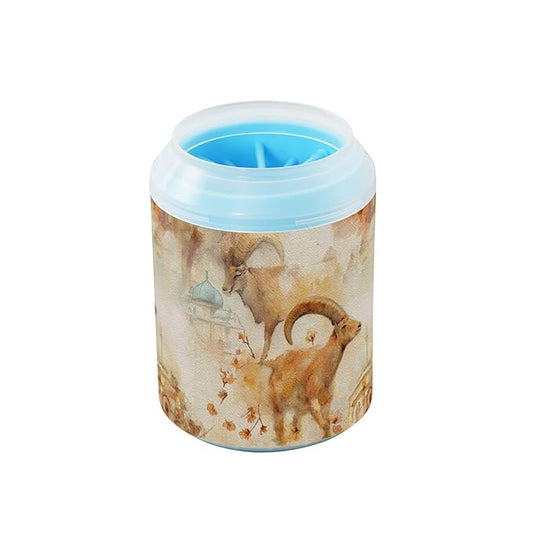 Dog Paw Cleaner Cups for Dogs Pet Foot Washer Paw Scrubber for Medium Small Large Dogs Cats Cleaning Cup Brown Goats Islamic Autumn Leaves