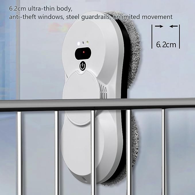Window Cleaning Robot Window Robot Vacuum Cleaner 2800Pa Strong Suction Smart Window Cleaning Robot, Remote Control, Cleaning for Interior/Exterior Windows Mirror Door