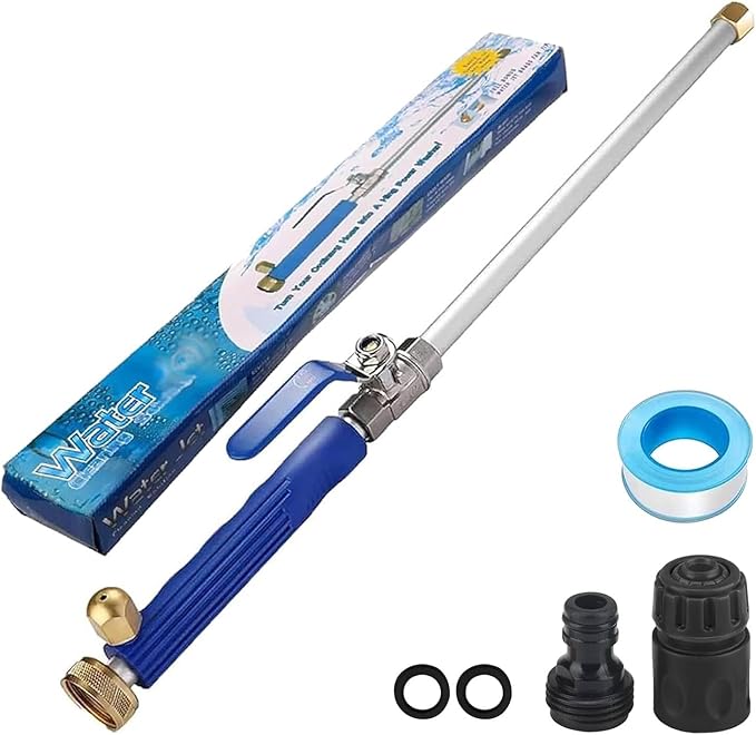 High Pressure Power Washer Wand,Watering Sprayer Cleaning Tool,Upgraded Hydro Jet Water Hose Nozzle with 2 Different Nozzles,Quick Connect FlexibleWand Lance for Gutter Patio Car Pet Window
