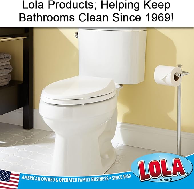 LOLA Toilet Brush and Holder Set, Classic Version, Durable Bristles for Deep Cleaning, w/Compact Space Saving Storage Holder, 1 Pack