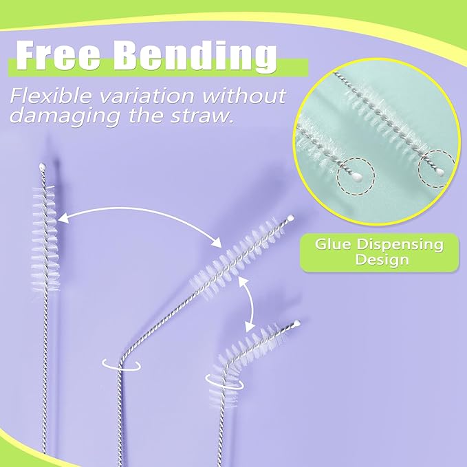 INVODA Bottle Brush 4Pack Long Handle Cup Cleaner Brush Whit Straw Brushes 4Pack Sponge Bottle Scrubber Detachable Handle Cup Cleaning Brush for Baby Bottle Clean Mugs (4 PCS+Straw Brushes 4PCS)