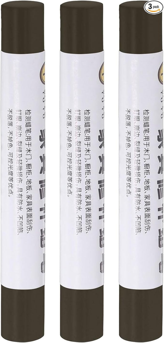 uxcell Furniture Repair Crayons, 3Pcs - Wood Wax Filler Stick, Furniture Markers Touch Up - for Scratches Holes Tables Desks Wooden Floors Cover Ups, Black Brown
