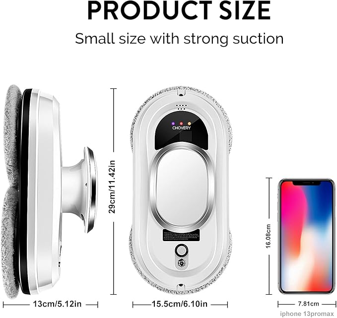 Window Cleaner Robot,Smart Glass Cleaning Robotic with 5600Pa Strong Suction,Remote Control Window Cleaning Robot for Windows/Tiles/Class Door