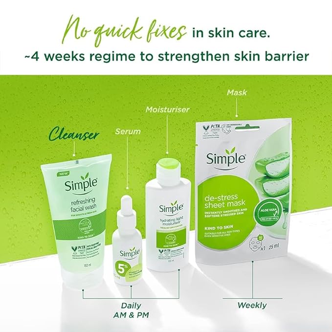 Simple Kind to Skin Refreshing Facial Wash Gel,150 ml (5 Ounce) (Pack of 2)