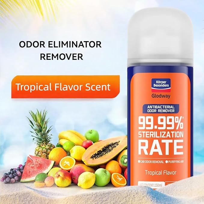 Glodway Air Refresher,Odor Eliminator Remover Spray,Odor Remover,Tropical Flavor Long-Lasting Scent For Home,Couch,Mattress,Furniture, bathroom,Fabrics & Trash,6 Ounce,2 pack
