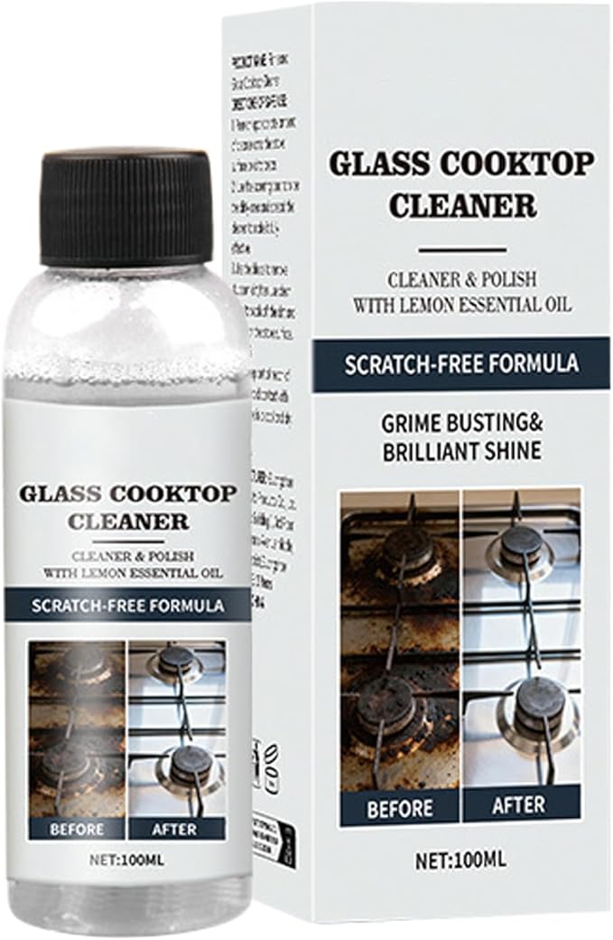Stove Cleaner, Powerful Oil Remover Spray, 100ml Glass Top Degreaser for Kitchen, Cleaner, Cleaning Solution with Fast Action, Stove Countertop Floor Grout for Home Bathroom Grill