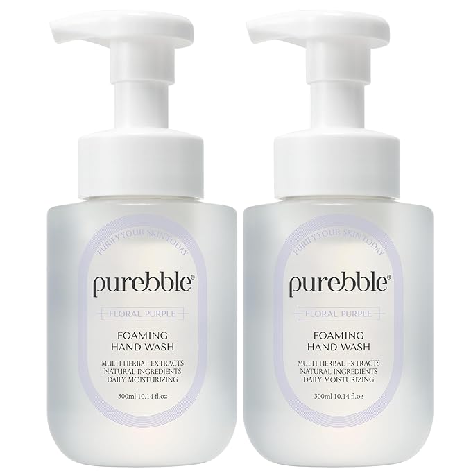 Floral Purple Foaming Hand Wash with Hyaluronic Acid, Floral Scent | Gentle, Hydrating Formula | For Kitchen and Bathroom | Cruelty Free Sulfate Free | 2 Pack