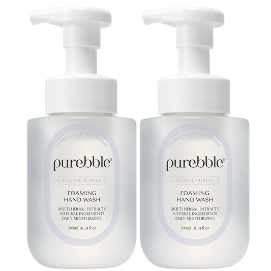 Floral Purple Foaming Hand Wash with Hyaluronic Acid, Floral Scent | Gentle, Hydrating Formula | For Kitchen and Bathroom | Cruelty Free Sulfate Free | 2 Pack