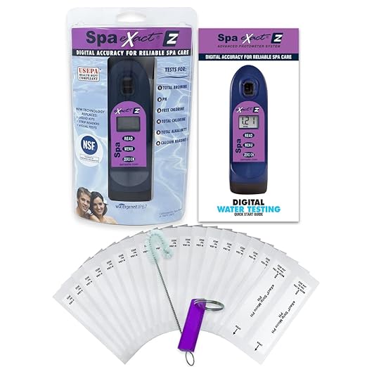 Exact 486202 Spa EZ Photometer - Clamshel - 6-Tests Each | | Detects Alkalinity, Bromine, Calcium, Chlorine, and pH | USA Quality