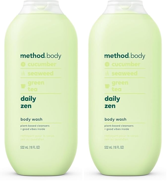 Method Body Wash, Daily Zen, Paraben and Phthalate Free, 18 oz (Pack of 2)