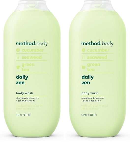 Method Body Wash, Daily Zen, Paraben and Phthalate Free, 18 oz (Pack of 2)
