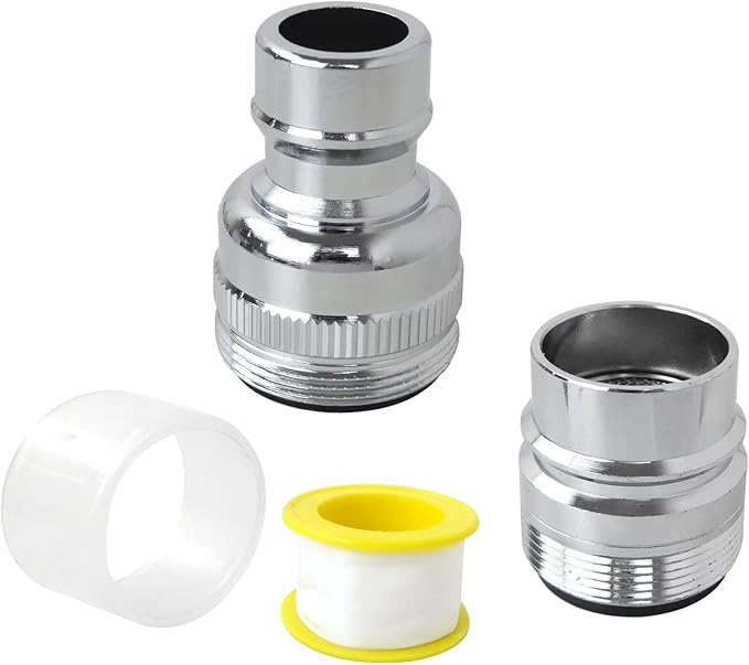 Portable Dishwasher Faucet Adapter, Brass Kitchen Sink Faucet Adapter Connection for Dishwasher, Chrome