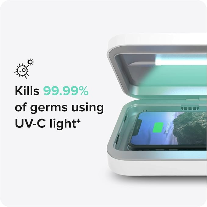 PhoneSoap 3 UV Cell Phone Sanitizer and Dual Universal Cell Phone Charger | Patented and Clinically Proven UV Light Sanitizer | Cleans and Charges All Phones - Orchid