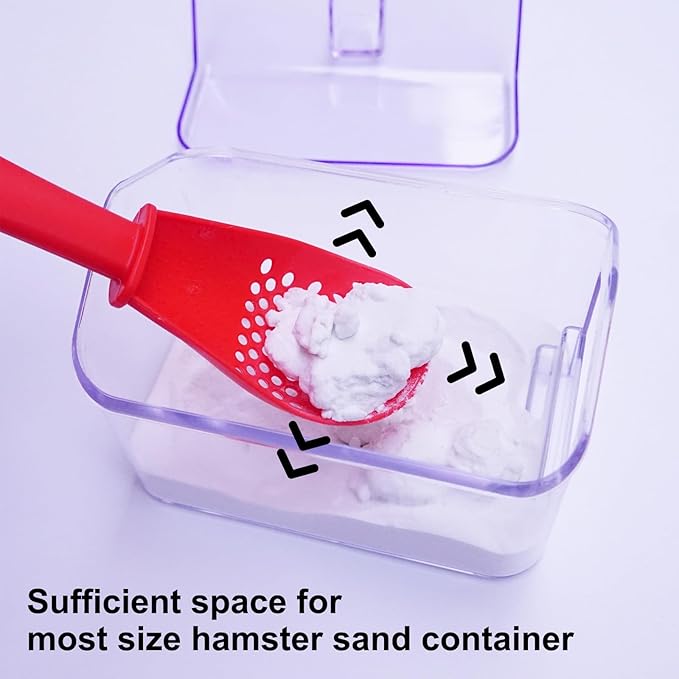 2 Pack Hamster Sand Bath Scoop - Plastic Litter Scooper for Chinchilla, Gerbil, Bearded Dragon, Reptile, Sifter Shovel for Small Animal Cage Cleaning, Hamsters Cage Accessories