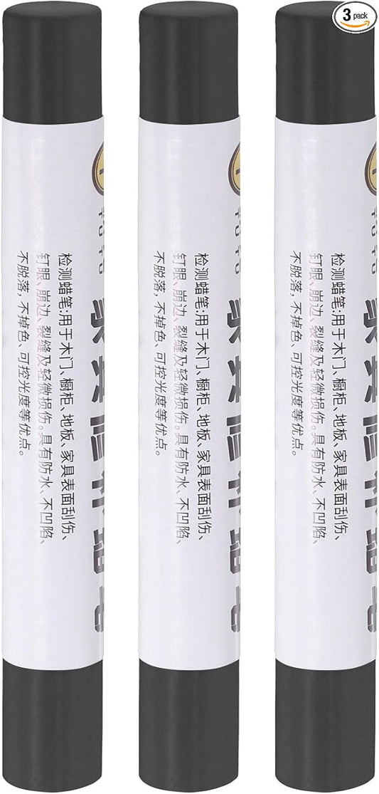 uxcell Furniture Repair Crayons, 3Pcs - Wood Wax Filler Stick, Furniture Markers Touch Up - for Scratches Holes Tables Desks Wooden Floors Cover Ups, Night Gray