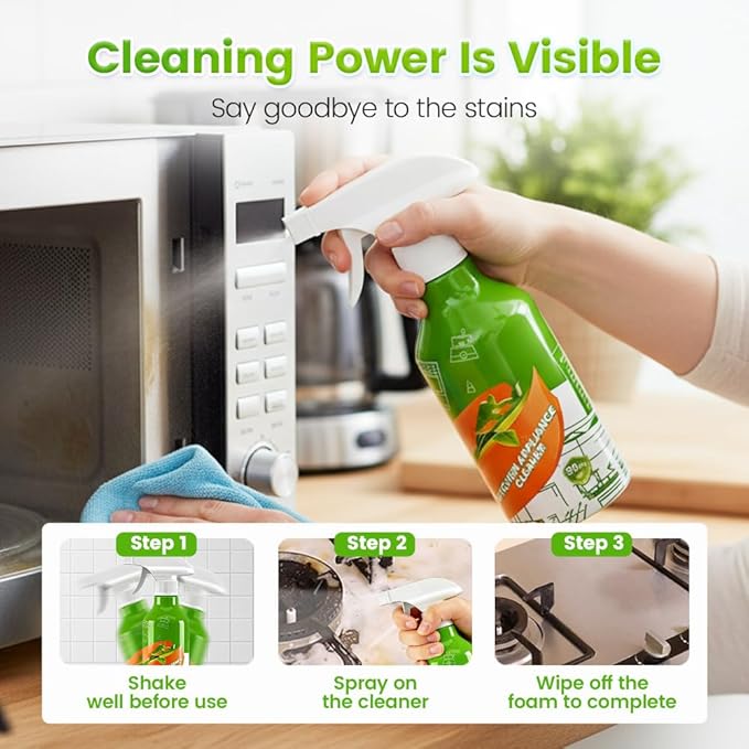 300mL Kitchen Cleaner Spray, 2026 New Cleanse Natural Enzyme Formula to Household Appliances, Clease Multi-Purpose Cleaner, Kitchen Appliance Cleaner for Hold, Stove, Oven, Range Hood (1, 300ml)
