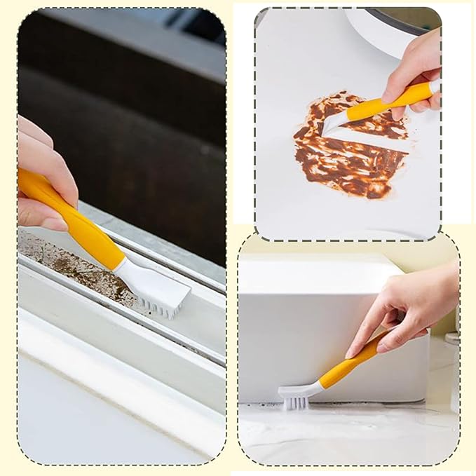 Grout Cleaning Brush Set 2 Pack Crevice Detail Cleaner Brush Multi-Purpose Scrub for Cleaning Bottle Cup Lid, Dish, Tile, Sink, Drain, Shower Room, Window Groove, Door Track, Floors