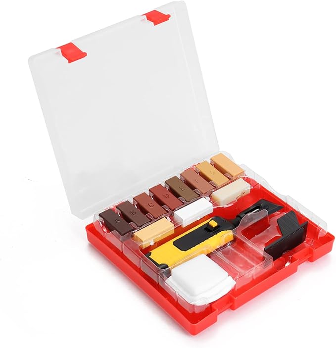 Ejoyous Laminate Floor Repair Kit, Hardwood Floor Repair Kit, 11 Color Floor Wax Wood Floor Furniture Repair Kit Scratches Mending Tool Set for Floors, Worktops, (1)