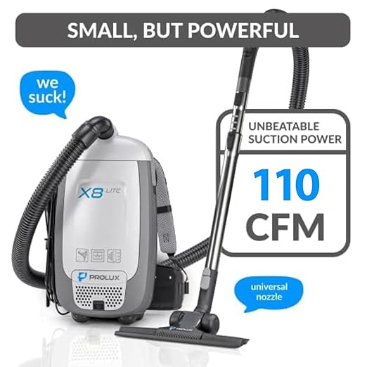 Prolux X8 Lite Backpack Canister Vacuum – Lightweight HEPA Filtration for Multi-Surface Cleaning