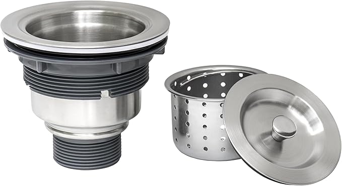 Ruvati Kitchen Sink Basket Strainer Drain Assembly - Stainless Steel - RVA1025
