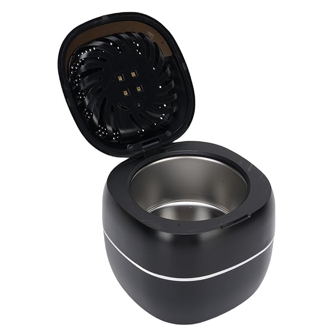 YUYTE Jewelry Cleaner Machine, 45KHz Ultrasonic Cleaner with Flip Top Lid 304 Stainless Steel Inner for Jewelry Glasses Watches, 180ml (US Plug)