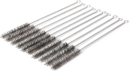 12 Inch Pipe Cleaning Brush Set with Stainless Steel Bristles, Steel Wire Tube Brush Kit for Auto Parts Polishing, Machining, Bottles, Tubes, Etc.（15mm-10pcs）
