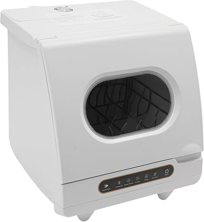 Portable Dishwasher Countertop,Portable Mini Dishwasher with 5L Built-in Water Tank for Apartments& RVs,Compact Dishwashers with 5 Washing Programs,High-Temp& Air-Dry Function (15.6*15.4*16.9in White)