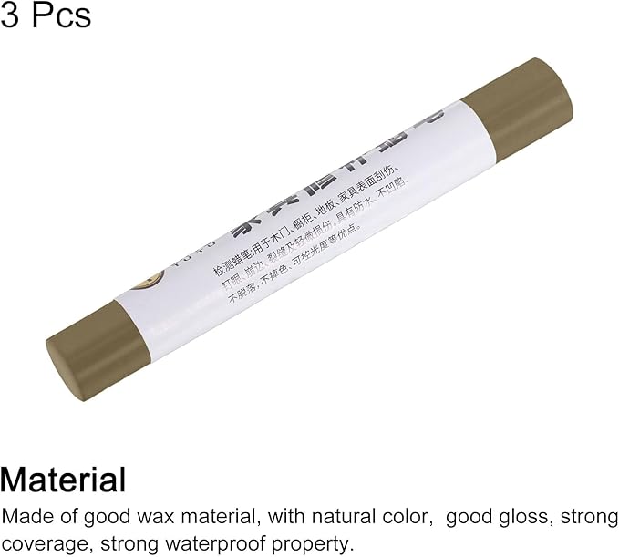 uxcell Furniture Repair Crayons, 3Pcs - Wood Wax Filler Stick, Furniture Markers Touch Up - for Scratches Holes Tables Desks Wooden Floors Cover Ups, Skin Gray