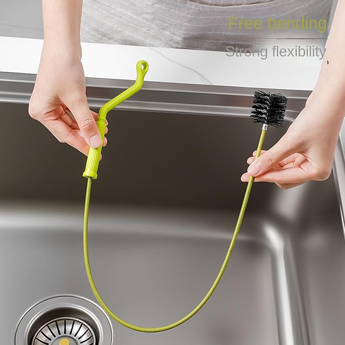 Snake Drain Tool Flexible, Portable Bendable Cleaning Brush, Bathtub Cleaner Hair Clog Remover, Sturdy Drain Tool Bathroom Toilet TUB Kitchen, Pipe Cleaning Gadget With Ergonomic Handle