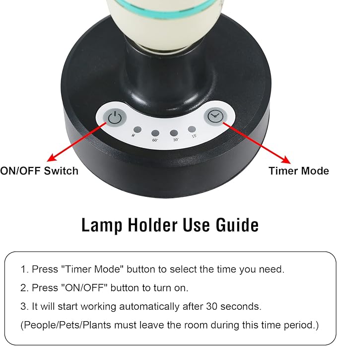 36Watts UV Sanitizer Lamp with Remote Control Powerful Ozone UVC Light with E26 Base for Basement/Bedroom/Kitchen/Office/Storehouse/Car, 3-Gear Timer 110V with Ozone-– Perfect Father's Day Gifts
