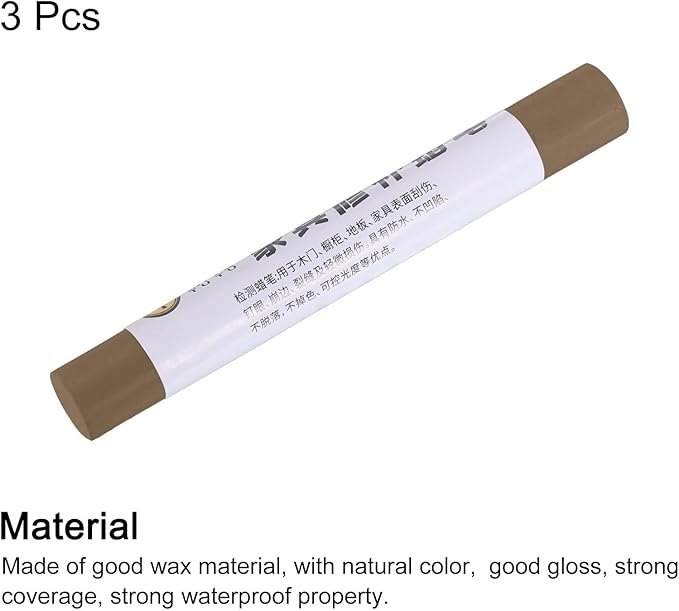 uxcell Furniture Repair Crayons, 3Pcs - Wood Wax Filler Stick, Furniture Markers Touch Up - for Scratches Holes Tables Desks Wooden Floors Cover Ups, Lilac Brown