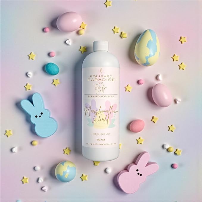 Paradise Scents Scented Mop Soap, Easter Holiday Floor Cleaner, Made in USA, 32 Oz (Vanilla Marshmallow World)