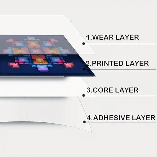 Nuxovilar Peel and Stick Vinyl Floor Tiles, 11.8"x11.8" Pixel Geometric Pattern, 10-Pack Self-Adhesive Flooring
