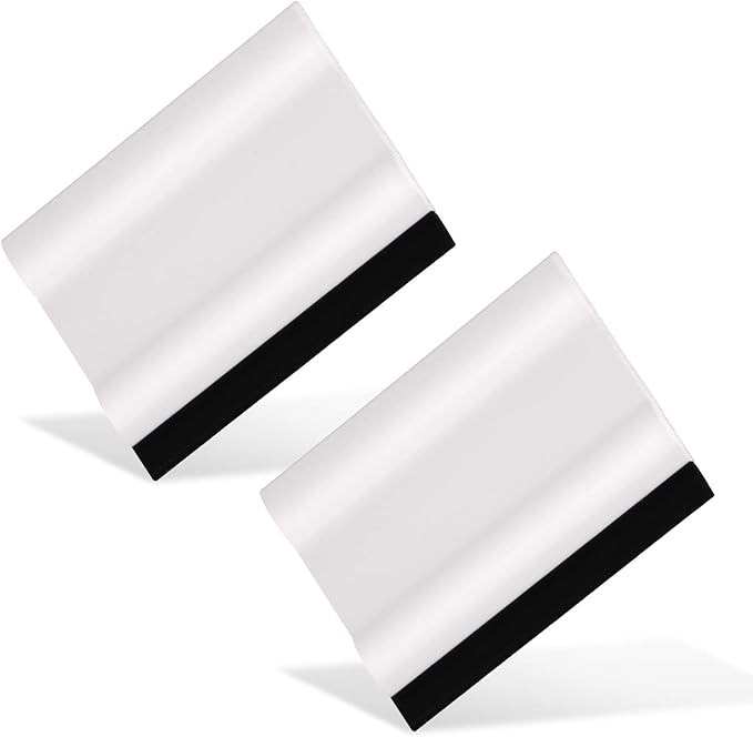 EHDIS Small Rubber Squeegee 3" Block Squeegee for Car Window Windshield,Film,Stickers,Decals and Vinyl Applicator,Kitchens, Glass, Shower,Counter Cleaning Tool, Pack of 2-White